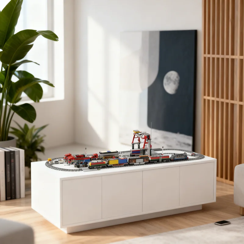 

6790 деталей MOC Румынский грузовой поезд на радиоуправлении, конструктор, рождественский подарок, игрушка, креативная идея для самостоятельной сборки, архитектурная модель