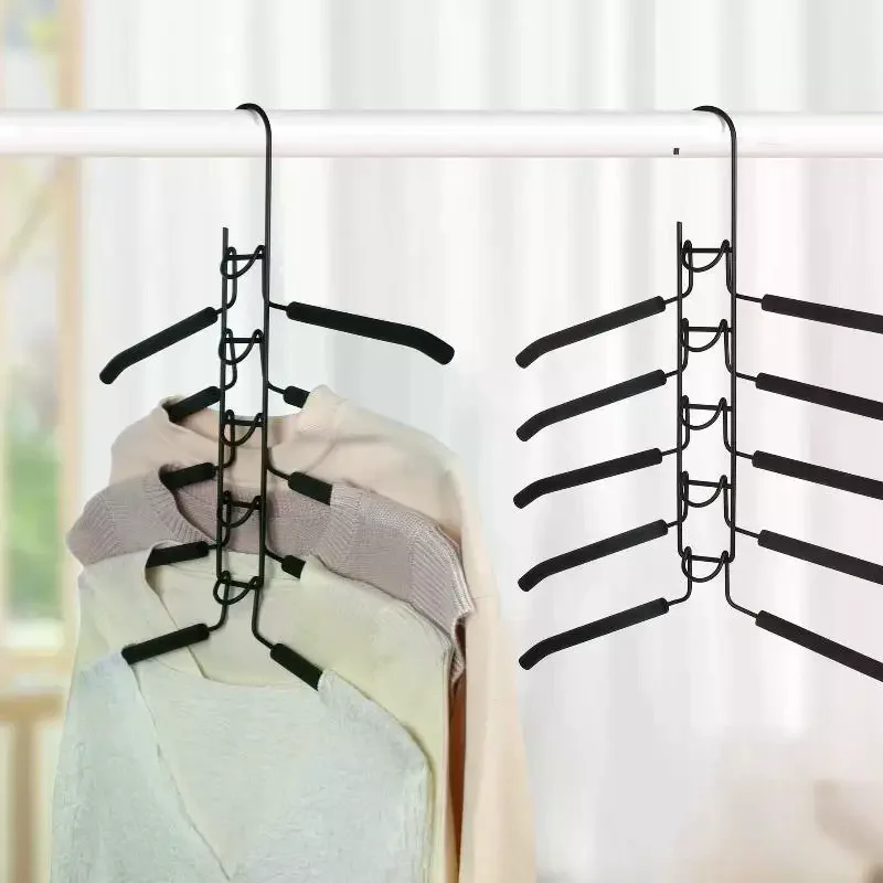 Multi-Tier Hanging Closet Hanger With Hooks Space-Saving Organizer For Closet Coats Shirts Dresses Jackets Hanging Storage