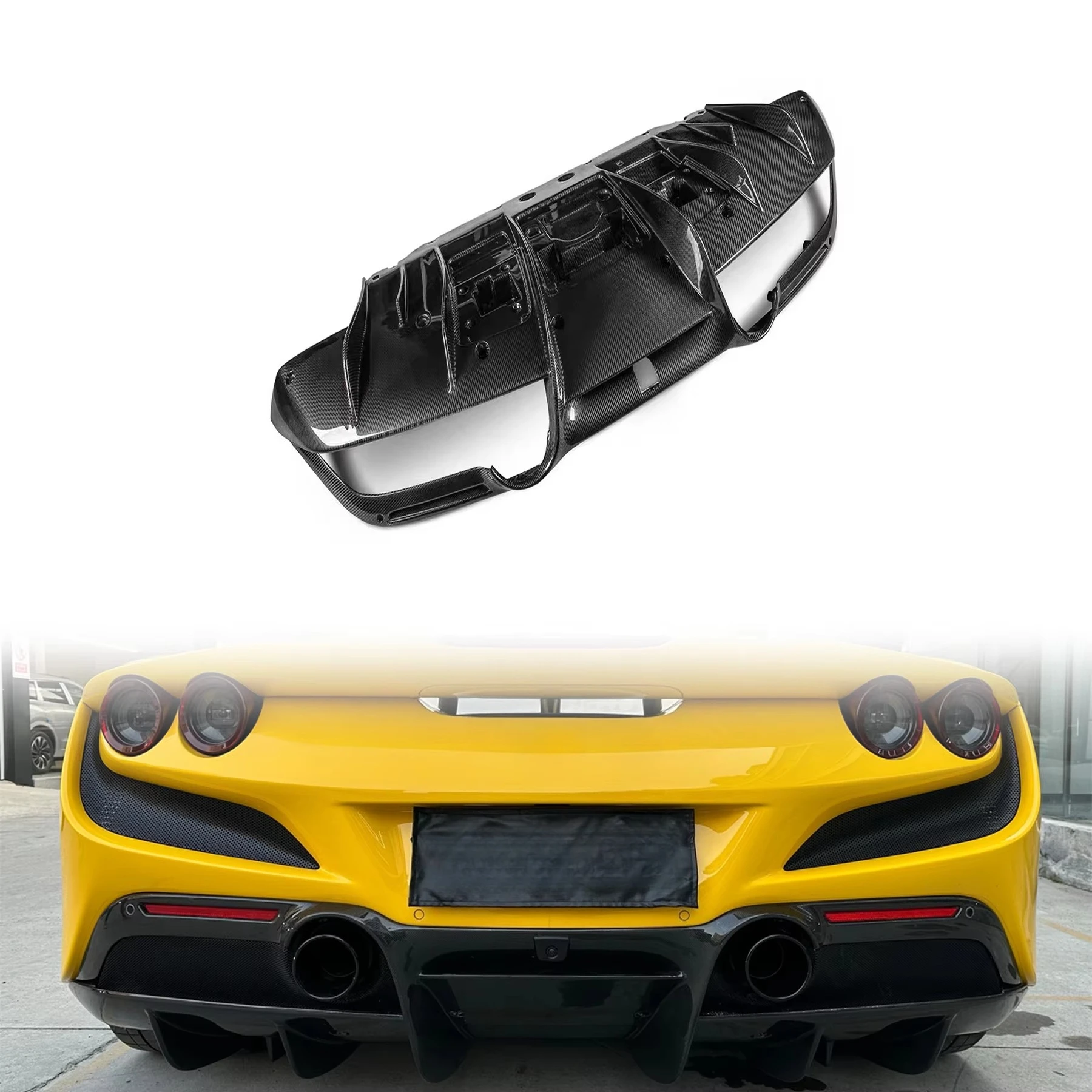 

F8 OEM Style Automotive Accessories Dry Carbon Fiber Rear Bumper Spoiler Auto Parts Rear Lip forFerrari F8