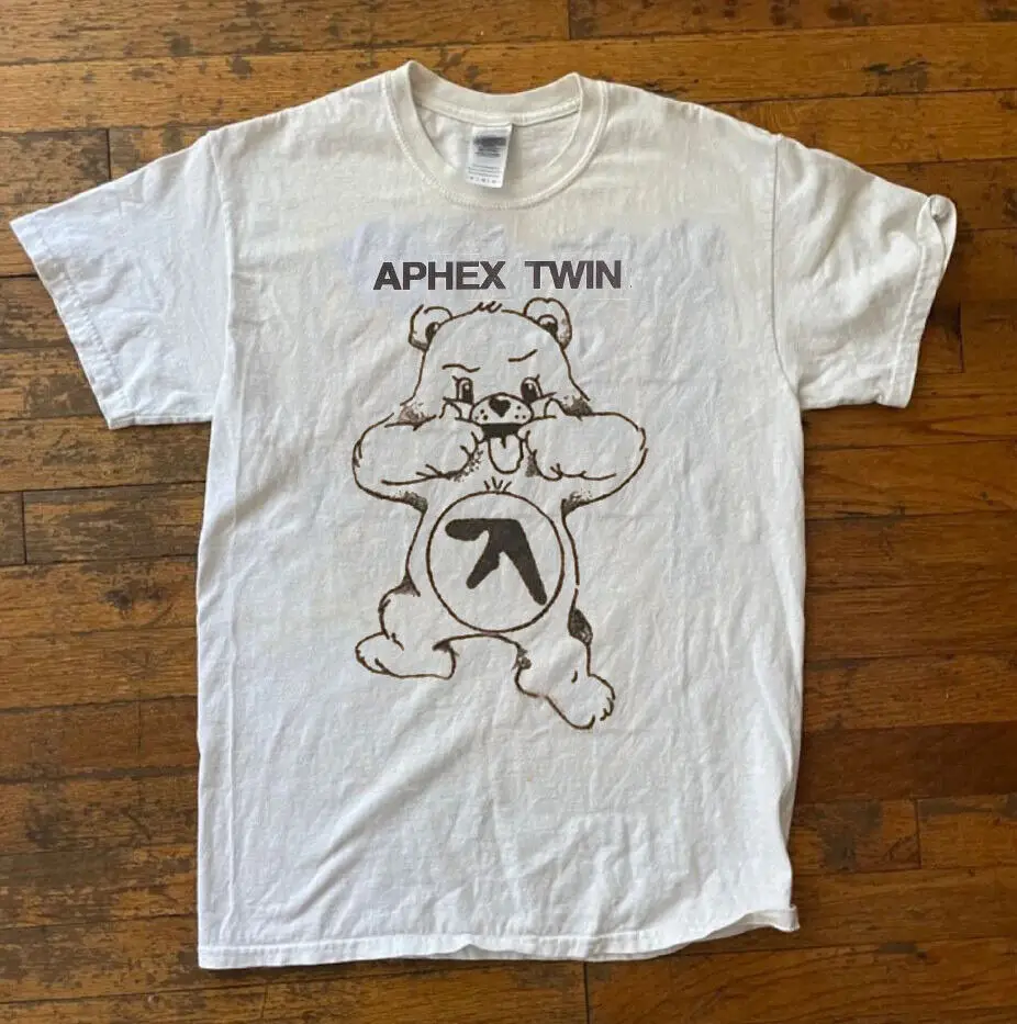 Aphex Twin Bear White Short Sleeve Cotton T-Shirt Unisex S-5Xl Vm8722