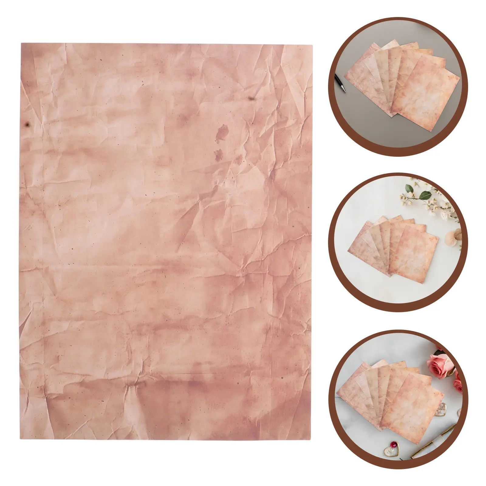 

48Pcs Vintage Letter Paper Double Sided A4 Parchment Writing Scrapbooking Cardstock Papers for Journaling Crafts