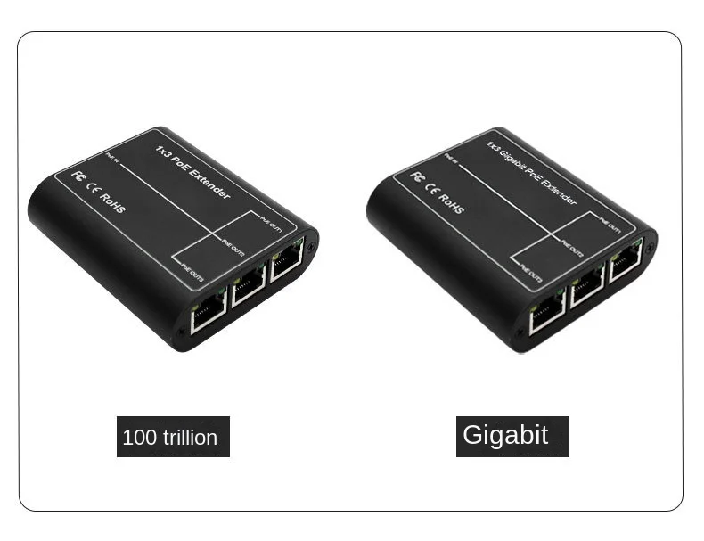 Imagem -02 - Rede Poe Sinal Gigabit Poe Extender Ethernet Repetidor para Câmera de Sistemas de Segurança Ieee802.3af at 30w