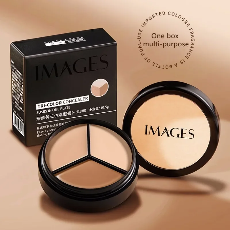 Tri-color Concealer Hidden Pores Cover Blemishes Long Lasting Makeup Holding Decorate Face Brightening Skin Tone Concealer Cream