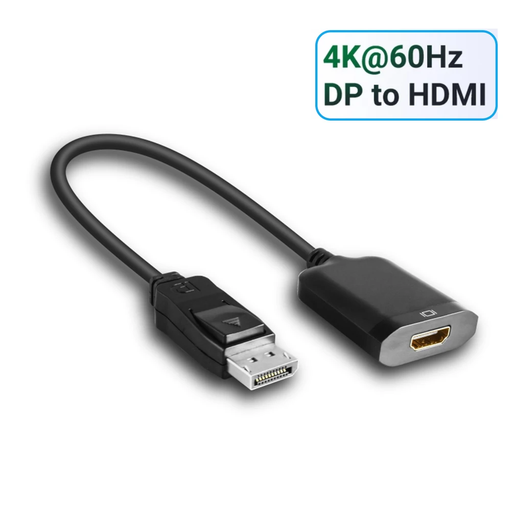 Adapter DisplayPort do HDMI 2.0 Kabel 4K 60Hz Adapter DisplayPort 1.4 do HDMI 2.0 do laptopa PC na wyjście HDMI 4K DP do HDMI