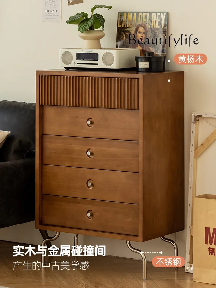 

muebles para hogar Nordic Style Solid Wood Chest of Drawers Household Minimalist Storage Cabinet