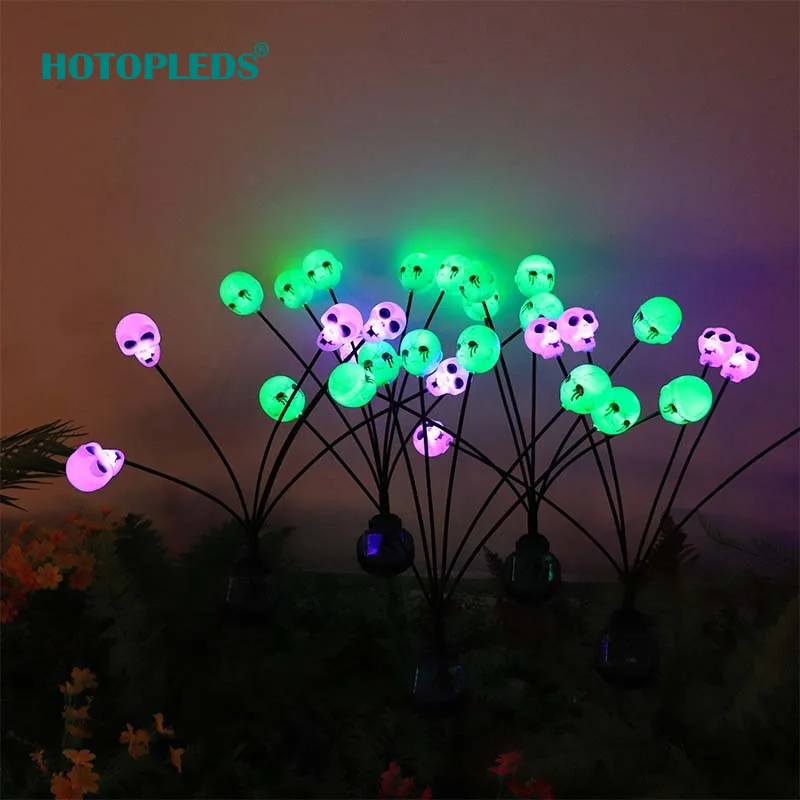 2pack Solar Horror Grimace Skull Plug-in Light LED Christmas Halloween Garden Decoration Light Holiday Light