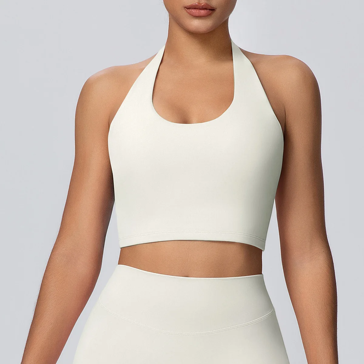 

Sports Top Women Sexy Halter Neck Strap Yoga Bra High Support Running Fitness Gym Crop Top Push Up Workout Bra Padded Tank Top