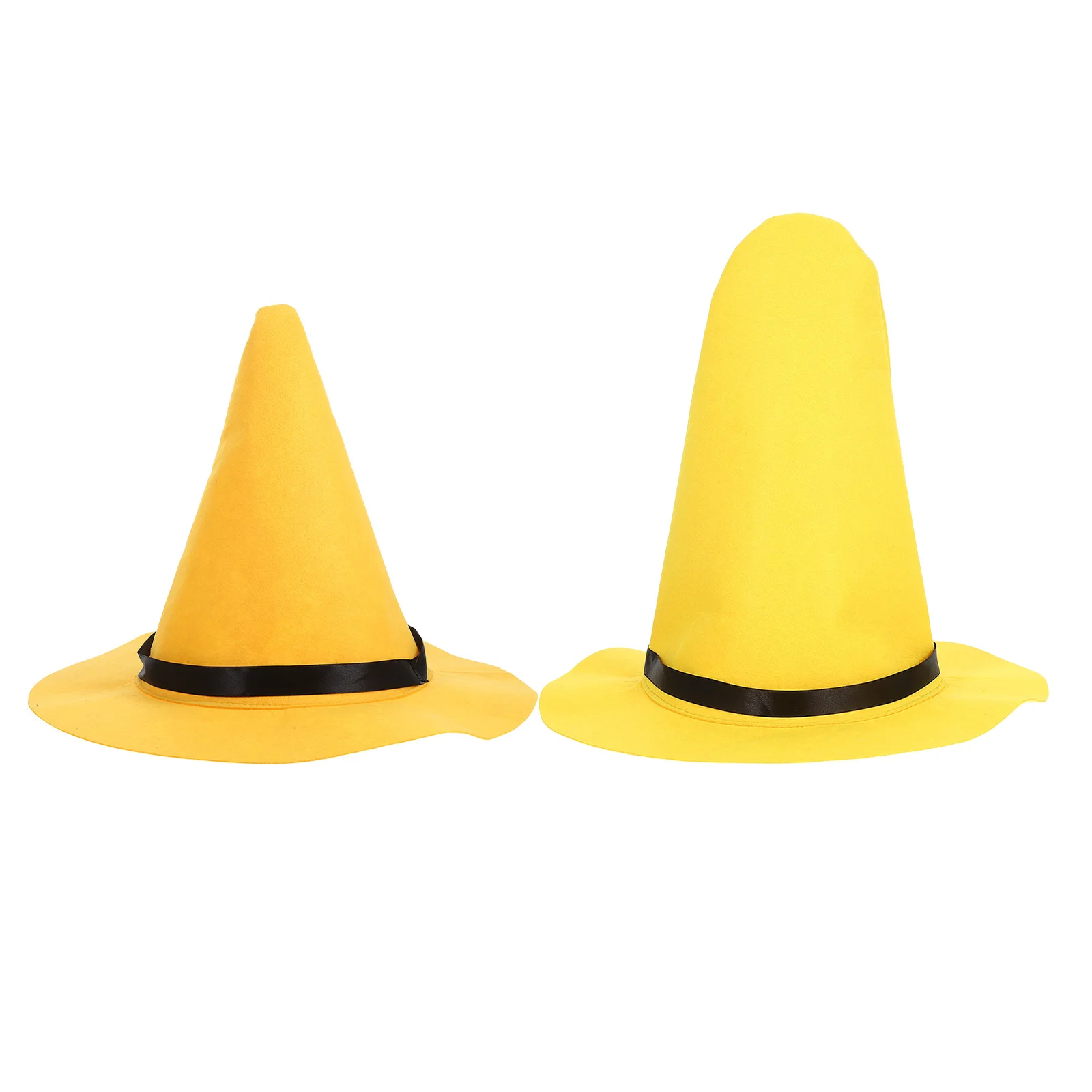 

2 шт. желтая шляпа волшебника с широкими полями, фетровая остроконечная кепка для взрослых женщин, средневековый костюм, аксессуар для вечеринки, реквизит для косплея на Хэллоуин