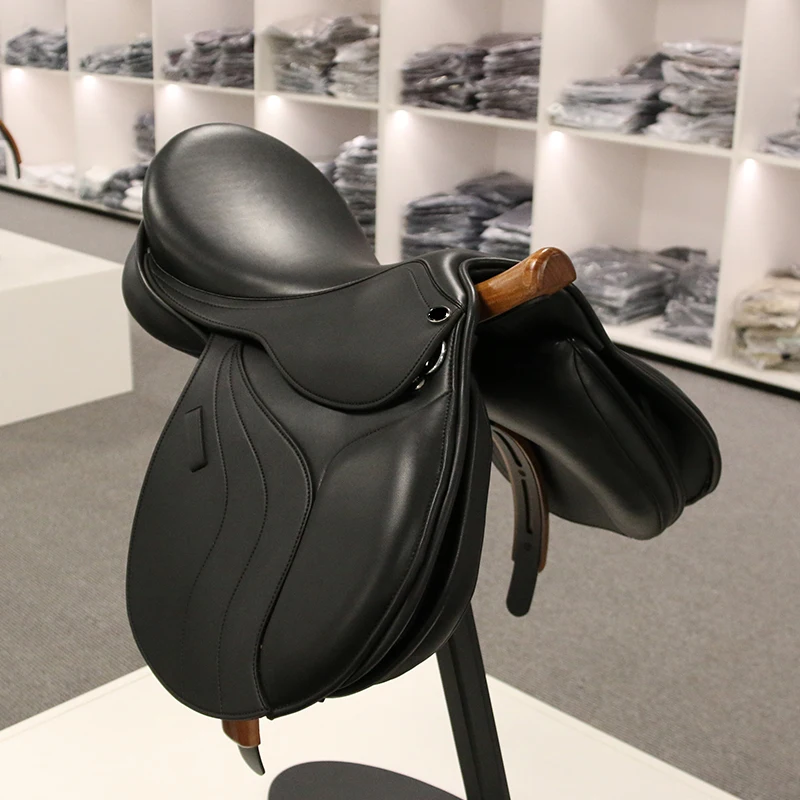 Sillín de cuero americano más vendido, sillín de caballo inglés occidental, productos para montar a caballo de cuero Real, equipo ecuestre equino