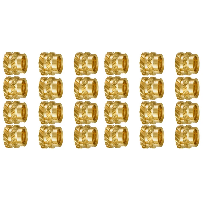 200Pcs M3 Thread Knurled Brass Threaded Heat Set Heat Resistant Insert Embedment Nut,M3X5X4,For 3D Printer Voron 2.4 Etc