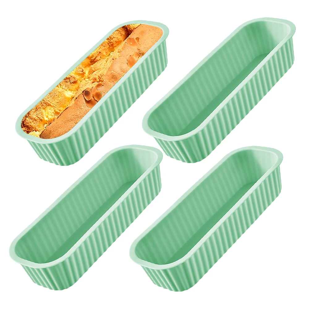 1/4Pcs Mini Rectangular Silicone Pans for Bread Toast Cake Baking Molds Non-Stick Cake Pans Brownie Mould Loaf Pastry Tool