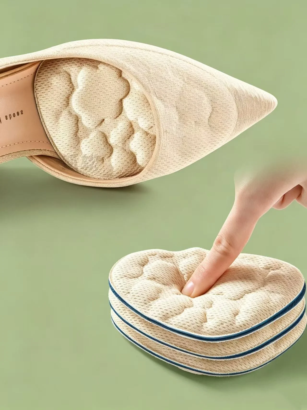 2 Pieces of Soft-Soled Insertable Cushion Pads, Non-Slip Forefoot Pads for High Heels