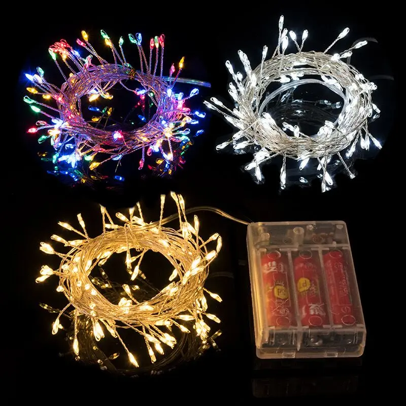 

3M 120LEDs Battery operated Twinkle Fairy Firecracker String Light DIY Wreath Home Wedding Bedroom Holiday Valentine Party Decor