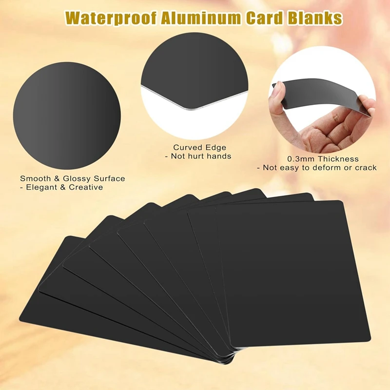 

100PCS Metal Business Card Blanks for Laser-Engraving, A