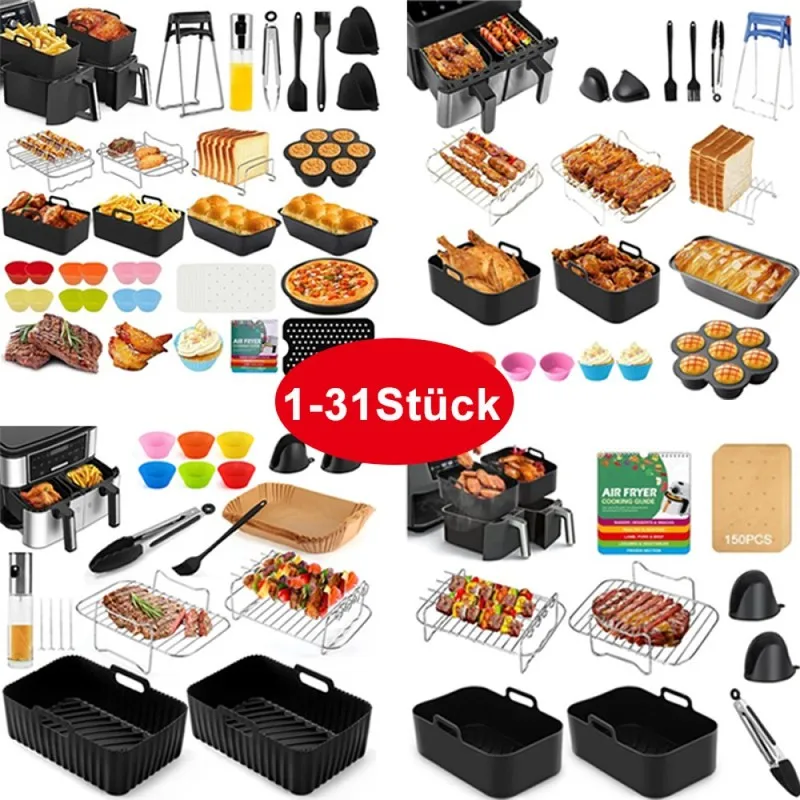 31-teiliges Zubehörset für Ninja Foodi Af400Eu Af300Eu Af500Eu Heißluftfritteuse, Komplettes Backformen-Set