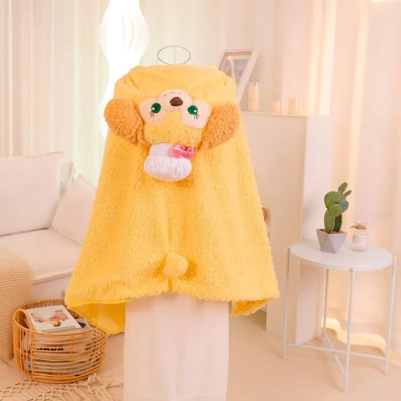 Disney Lucifer Pooh ShellieMay Anime Kawaii Hooded Cape Shoulder Blanket Thickened Warm Nap Cape Office Air Conditioning Blanket