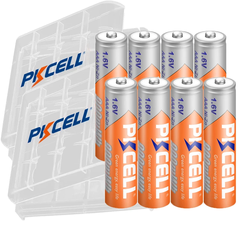 4/8/12PC PKCELL 900mWh AAA Battery 1.6V Ni-Zn AAA Rechargeable Batteries and AA/AAA Battery Box For Camera Toys Flashlight