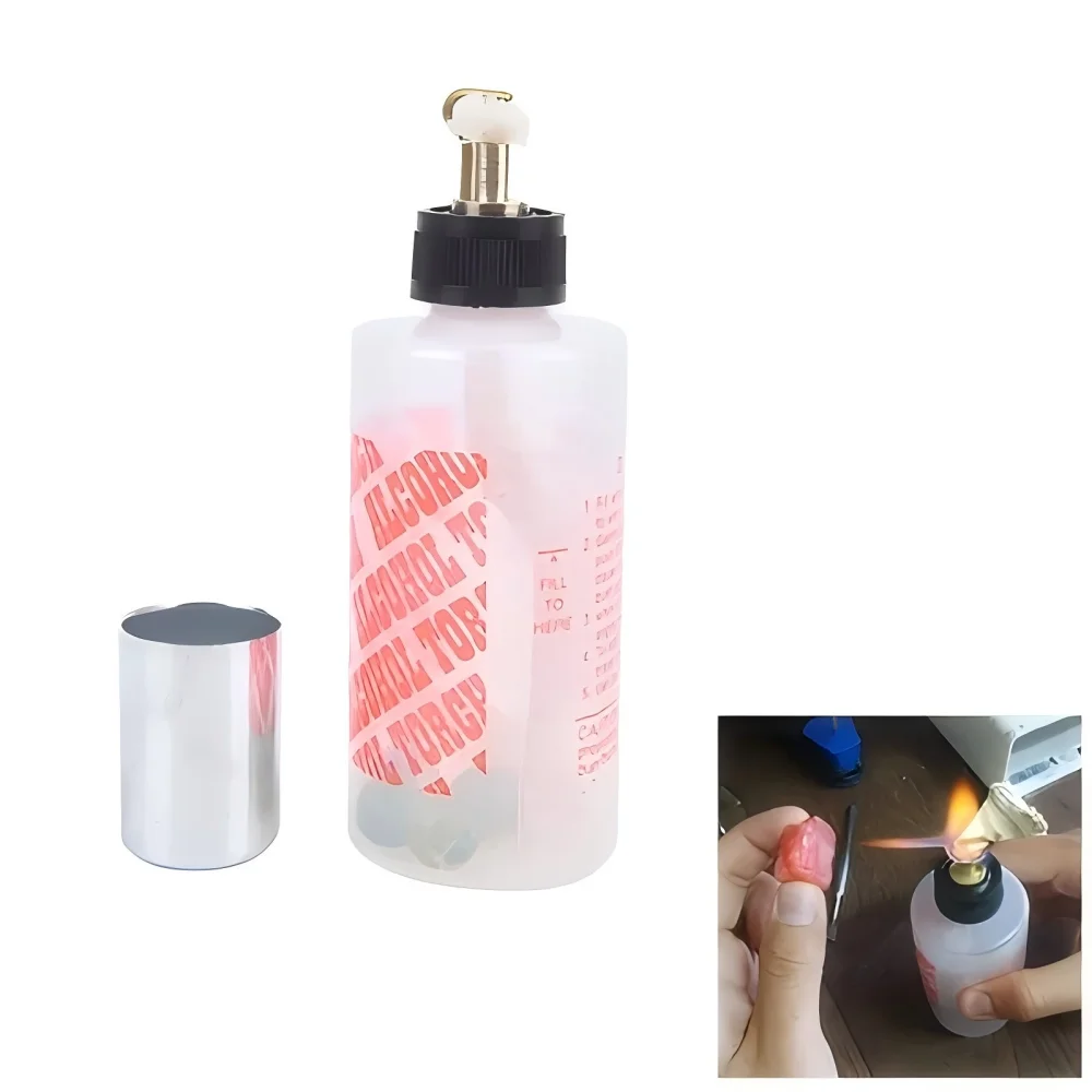 70ML Dental Alcohol Burner Lamp Copper Plated Flame Head Plastic Alcohol Torch with Wick Portable Heating Tool for Dental Lab