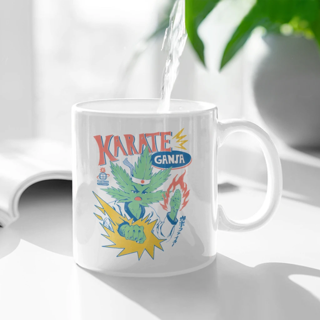 Karate Ganja Ceramic Cup Coffee Oatmeal Breakfast Cup Creative Personality Mug