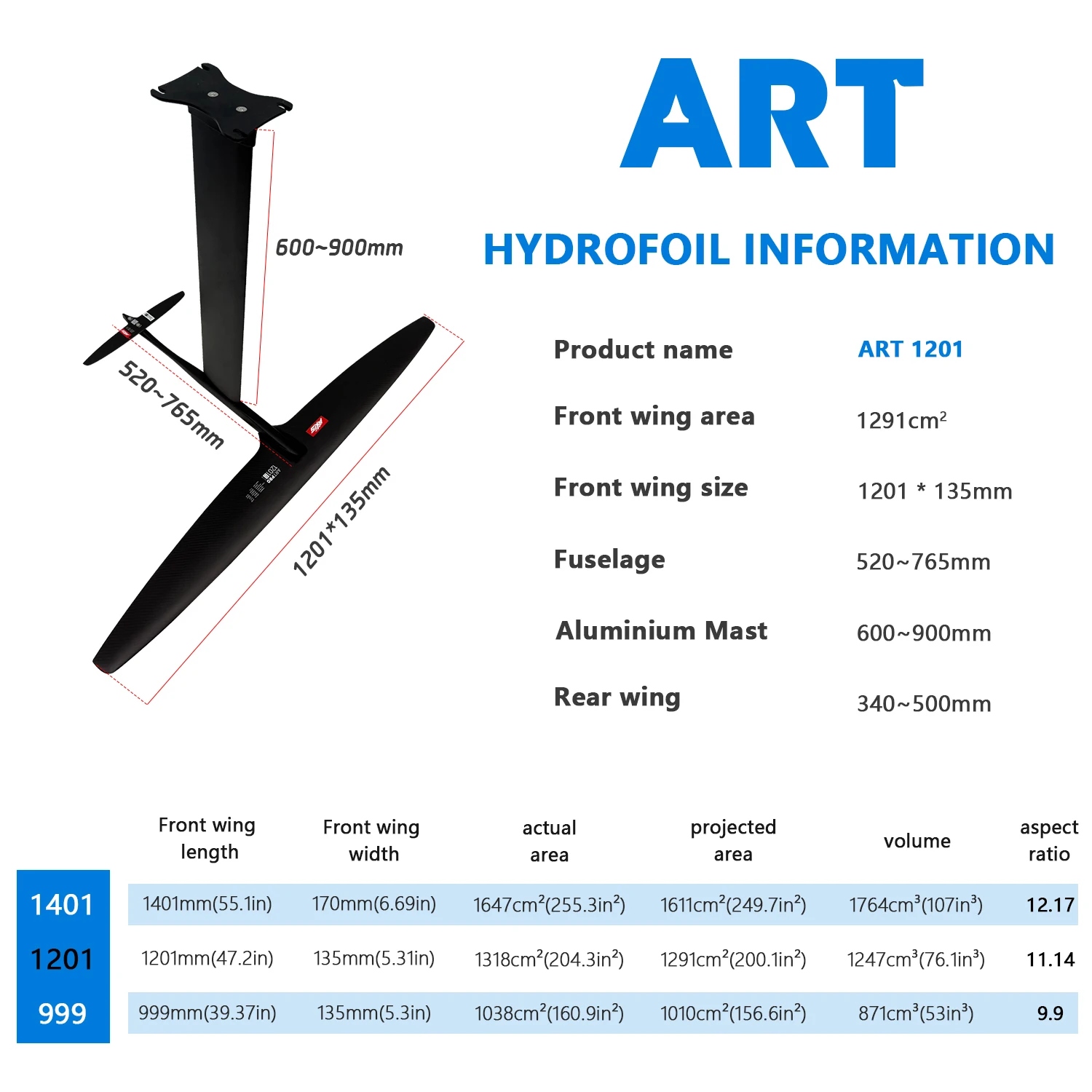 AXIS PRO 1201 Carbon Mast sup Wing EFOIL Electronic Surfboard Water Play Sports Surfing wingfoil kite Kitesurf Foil Hydrofoil