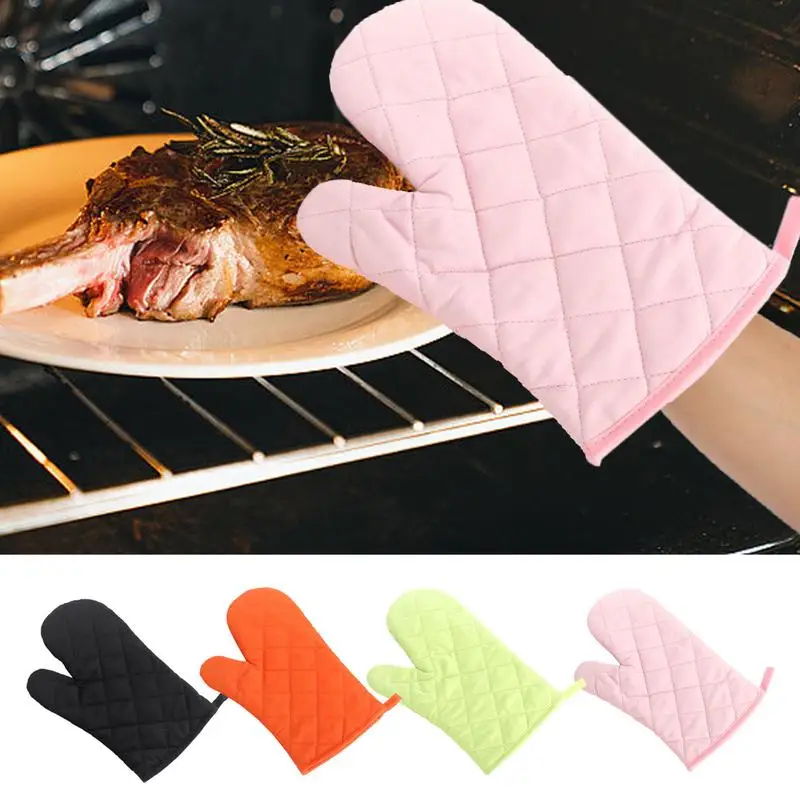 High Temp Oven Mitts Kitchen Potholder Gloves Waterproof Non-slip Cooking Gloves Anti-Scald Kitchen Potholder Flexible Thick