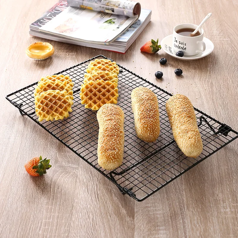 4 Sizes Stainless Steel Cooling Grid Tray Non-stick Biscuit Bread Cake Rack Barbecue Egg Tart Baking Food Pan Kitchen Shelf