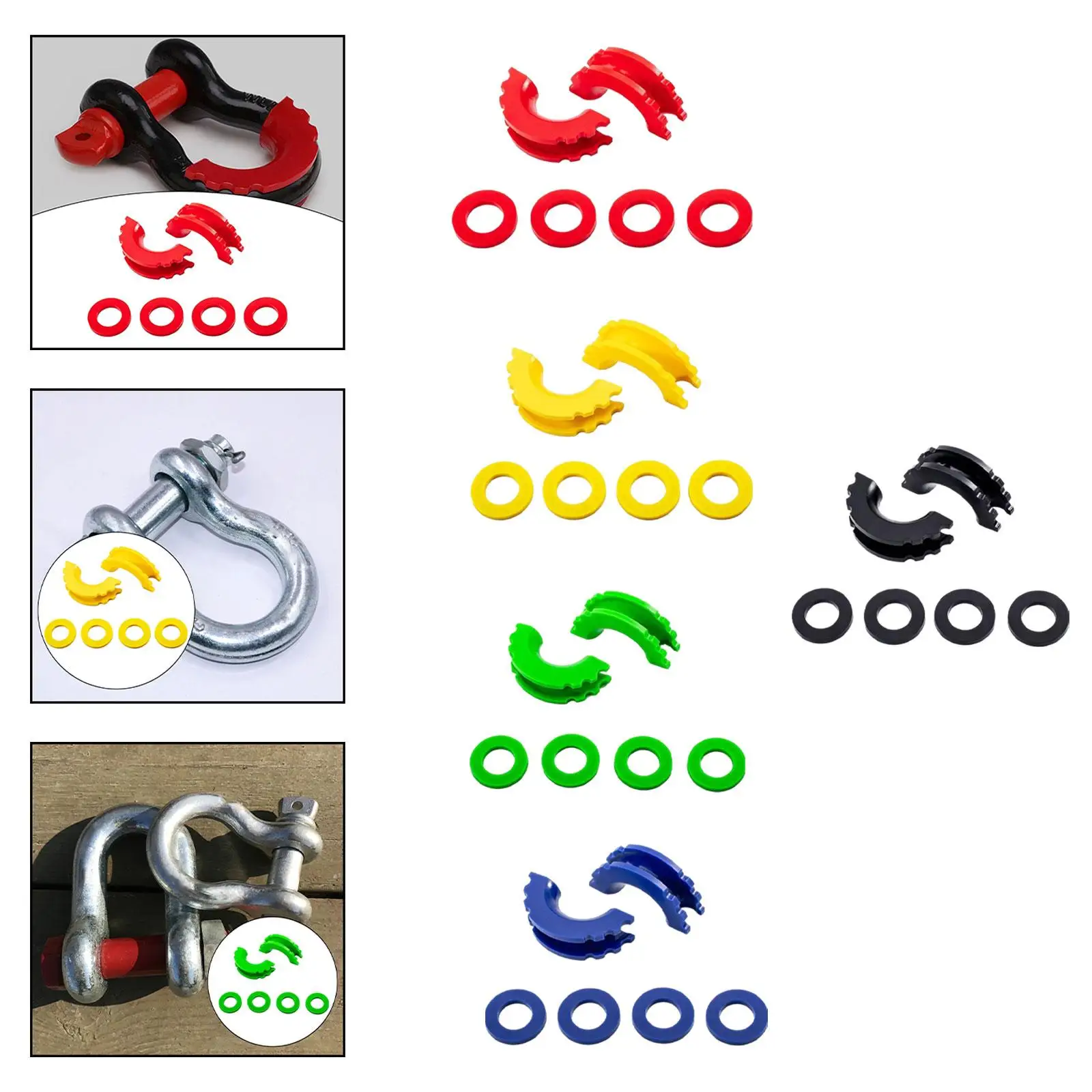 

2Pcs D Ring Shackle Isolators Trailer Shackle Protect Cover Accessories