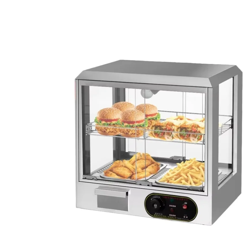 

Commercial Electric Thermostat Insulated Stainless Steel Cabinet for Heating Fried Chicken Moon Cake Egg Tart Hot Pastry Sesame