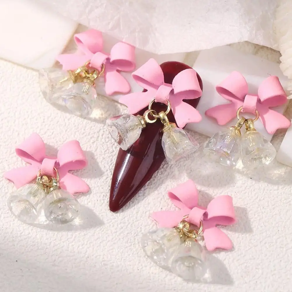 

Роскошный бант для ногтей, хрустальный рождественский колокольчик, подвеска, аксессуары, металлические украшения для ногтей, декор для маникюра, ювелирные изделия, искусство X5A4