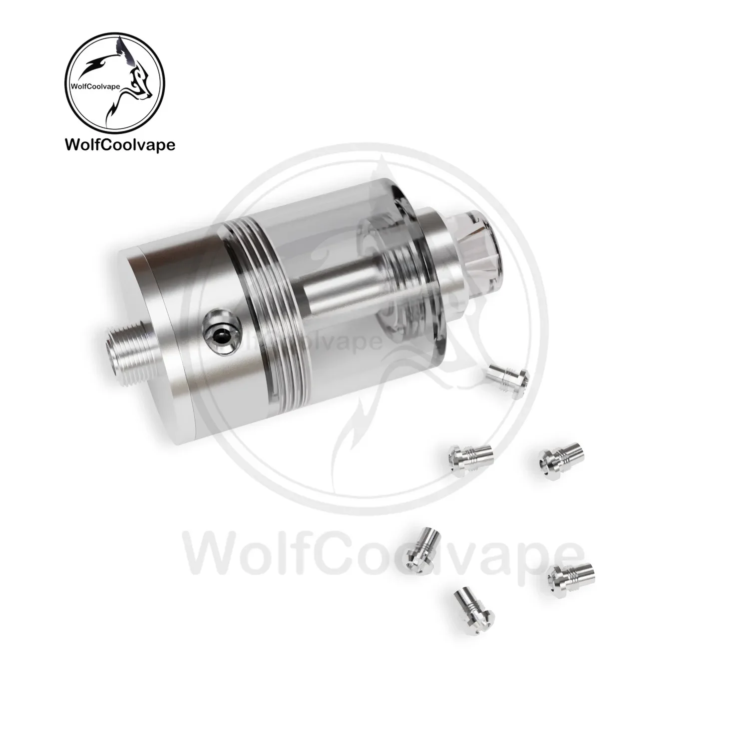 wolfcoolvape Empire V RTA Silver Build Deck with 0.8–2.0mm Air Pins Rebuildable Replacement Part for DIY Vape Tank Atomizers