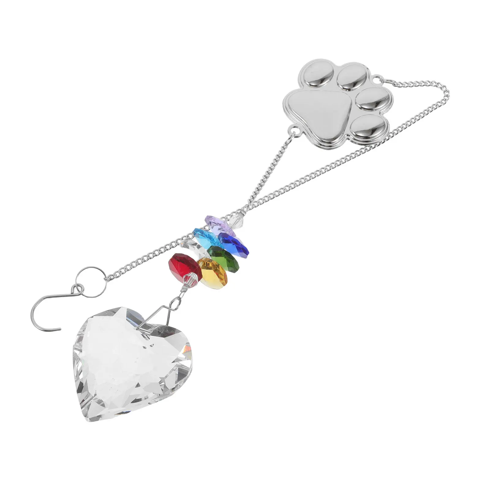 Heart Shaped Crystal Sun Catcher Hanging Chain Window Garden Decor Rainbow Light Ornament Indoor Outdoor