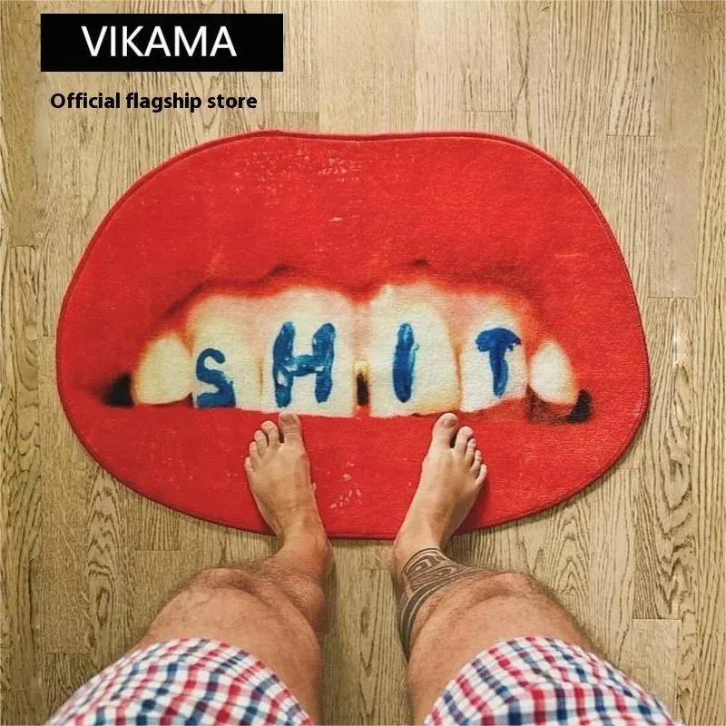 VIKAMA Vintage Art Frame Doormat Non-Slip Wear-Resistant Home Entrance Hall Bathroom Decorative Rug Home Decor