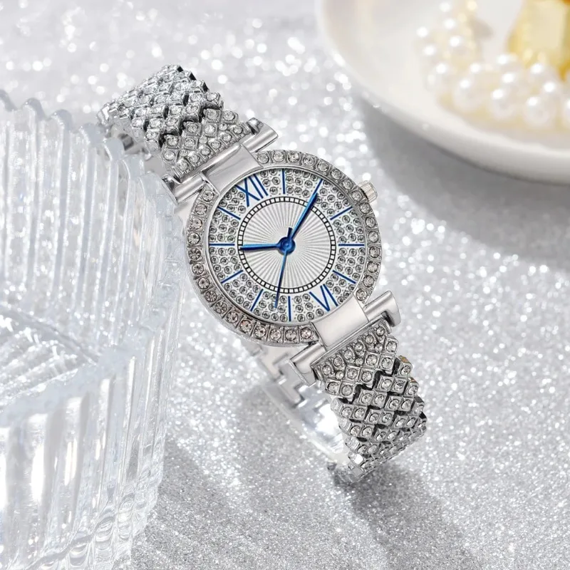 Fashion Exquisite Women Quartz Wirstwatch with Rhinestone Female Light Luxry Design Bracelet Crystal Watches High Quality Clock