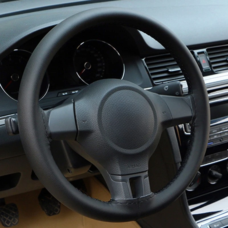 DIY 42 45 47 50cm Steering Wheel Covers soft Leather braid on the steering-wheel of Car With Needle and Thread Car Accessories