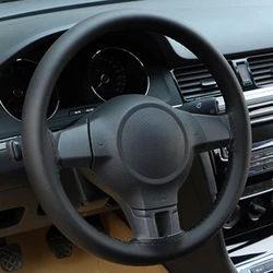 DIY 42 45 47 50cm Steering Wheel Covers soft Leather braid on the steering-wheel of Car With Needle and Thread Car Accessories