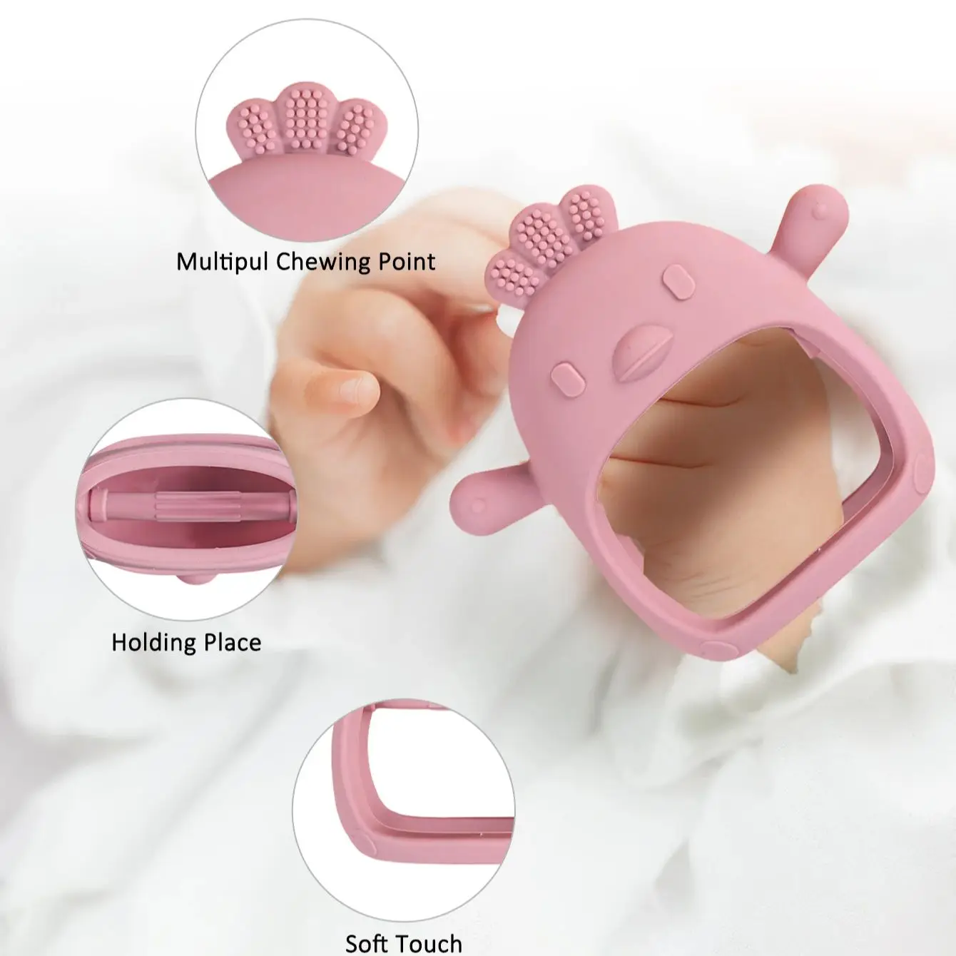 Baby Teether Gloves BPA Free Kids Teething Silicone Newborn Dental Care Gums Anti-eating Hand Molar Stick Baby Accessories