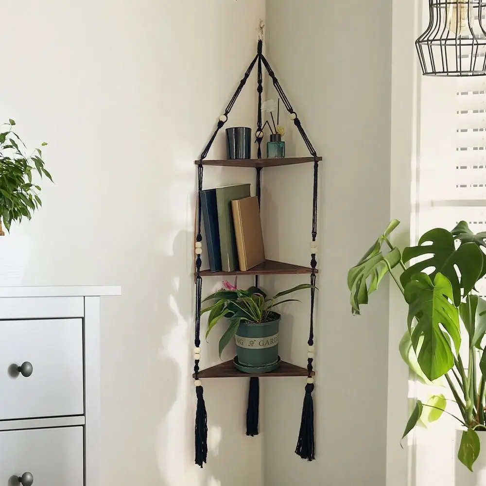 

Крючки для растений с бахромой в скандинавском стиле, простые вешалки для комнатных растений ручной работы, настенная подвеска в стиле бохо, полка для цветочного горшка для дома