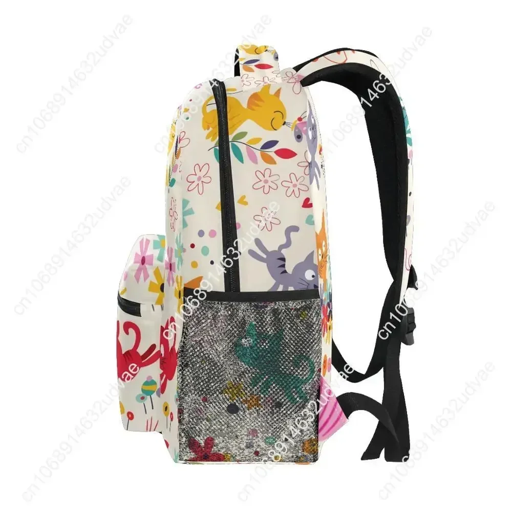 Sacs d'école pour filles et garçons, sacs à dos de chat d'animaux de dessin animé, sac pour enfants, sacs de week-end de grande capacité, sac pour ordinateur portable féminin