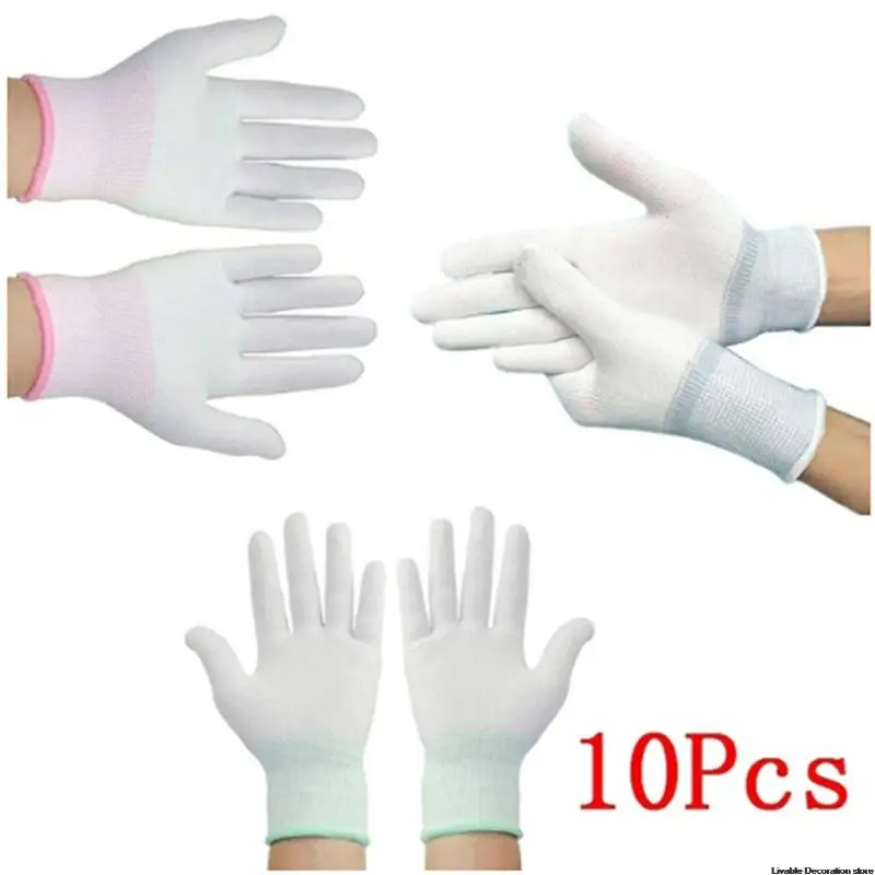 5pair Antistatic Gloves Anti Static ESD Electronic Working Gloves pu coated palm coated finger PC Antiskid for Finger Protection