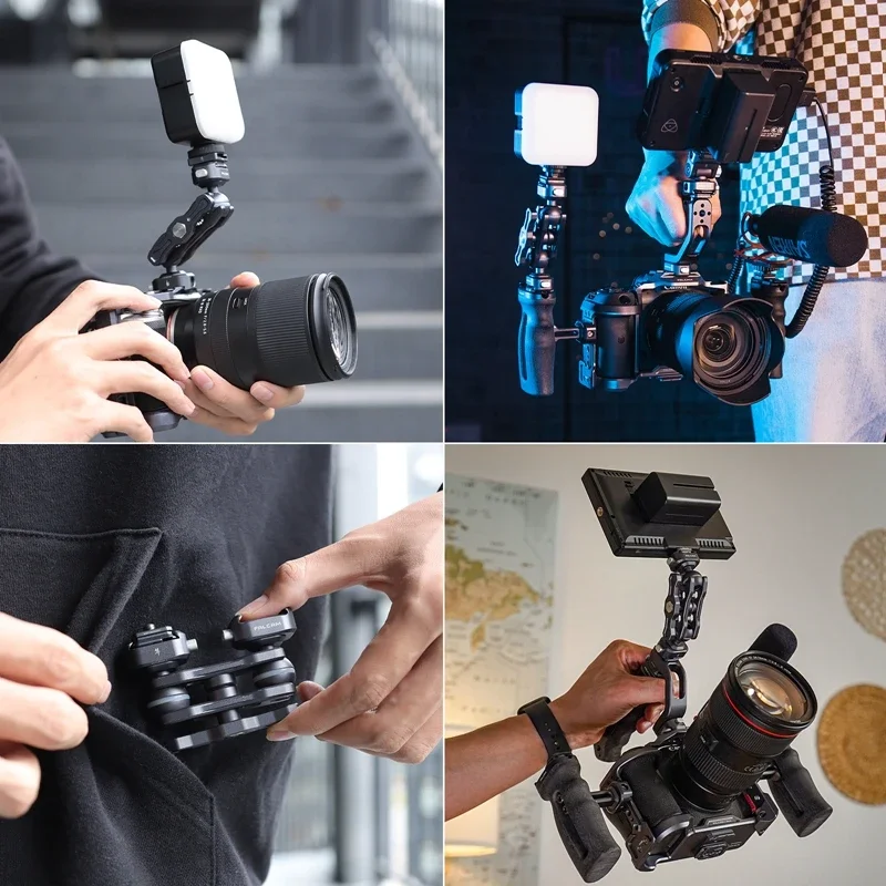 Falcam F22 مشبك كاميرا مراقبة سريع التحرير برأس مزدوج مشبك فائق DSLR ذراع سحري 360 ° ملحقات عالمية قابلة للتعديل #5