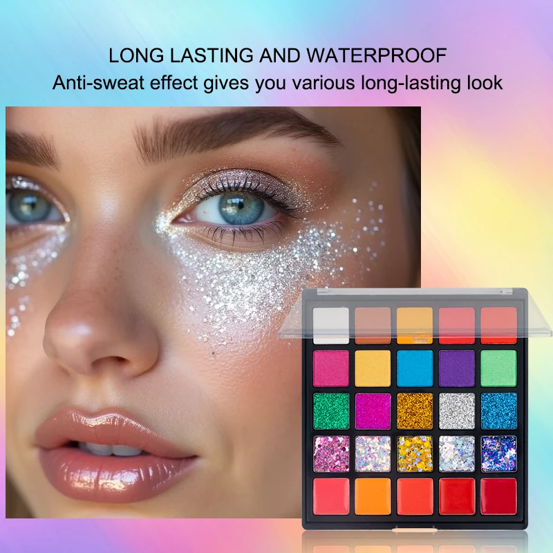 All-in-One Makeup Palette – Eyeshadow, Lipstick & Glitter,Spring Pastel Colors,Multi-Use Face Kit, Beginner Friendly,Compact Kit