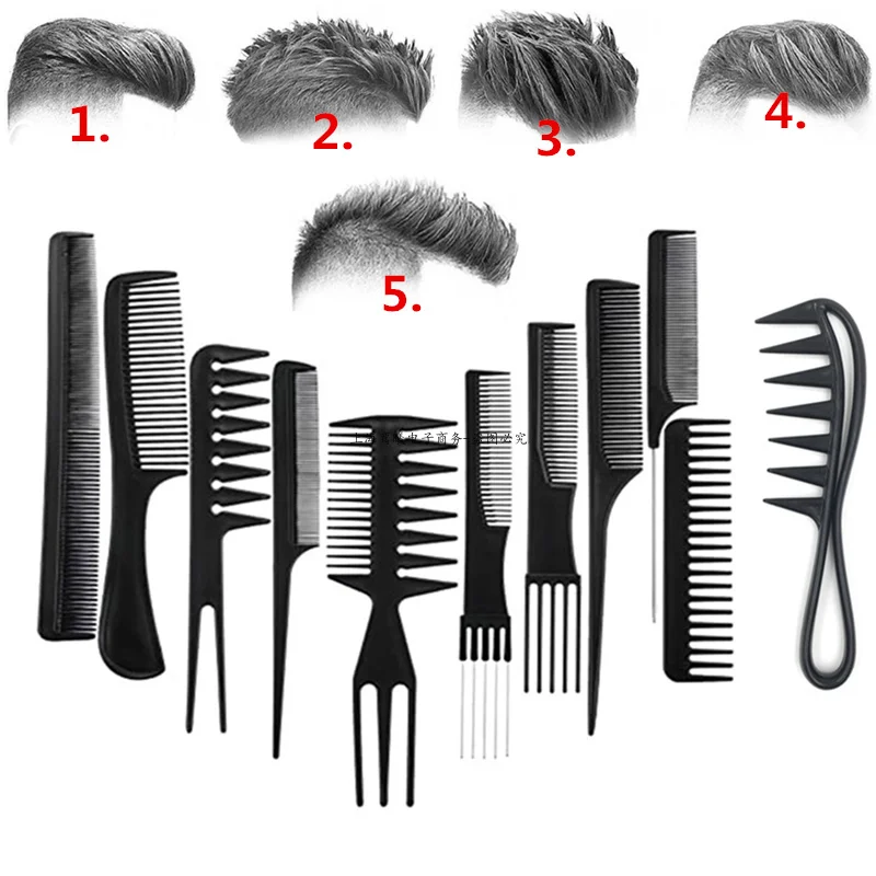 New Arrivals Men Women Beauty Salon Hair Styling Hairdressing Black Plastic Brush Combs Anti-static Hairbrush Modelling Tools