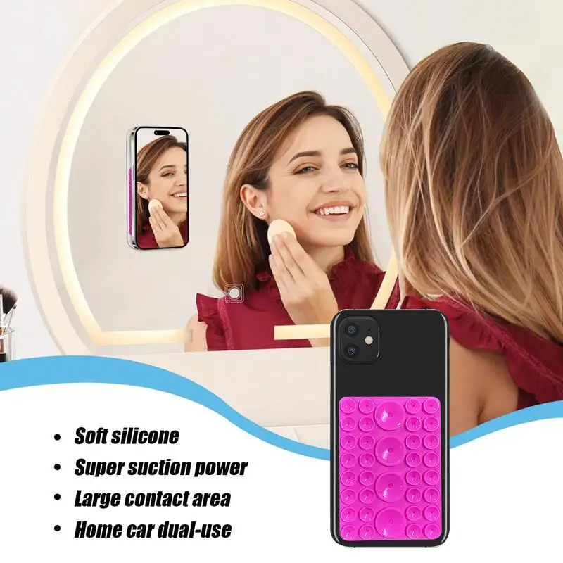 Suction Phone Case Mount Non Slip Silicone Phone Grip Portable Silicone Phone Holder Strong Grip For Selfies And Videos