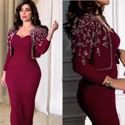 Customized Sweetheart Sheath Evening Dresses Two Piece Sequin Formal Occasion Evening Gown obes de soirée vestidos gala