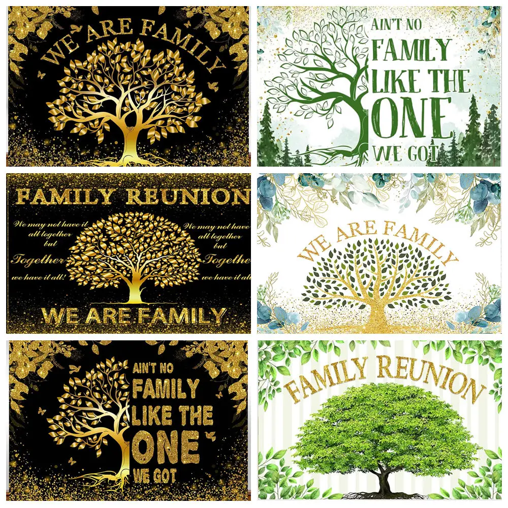 

Family Reunion Backdrop Family Tree Leaves Welcome to Our Family Members Photography Background Gathering Party Decor Supplies