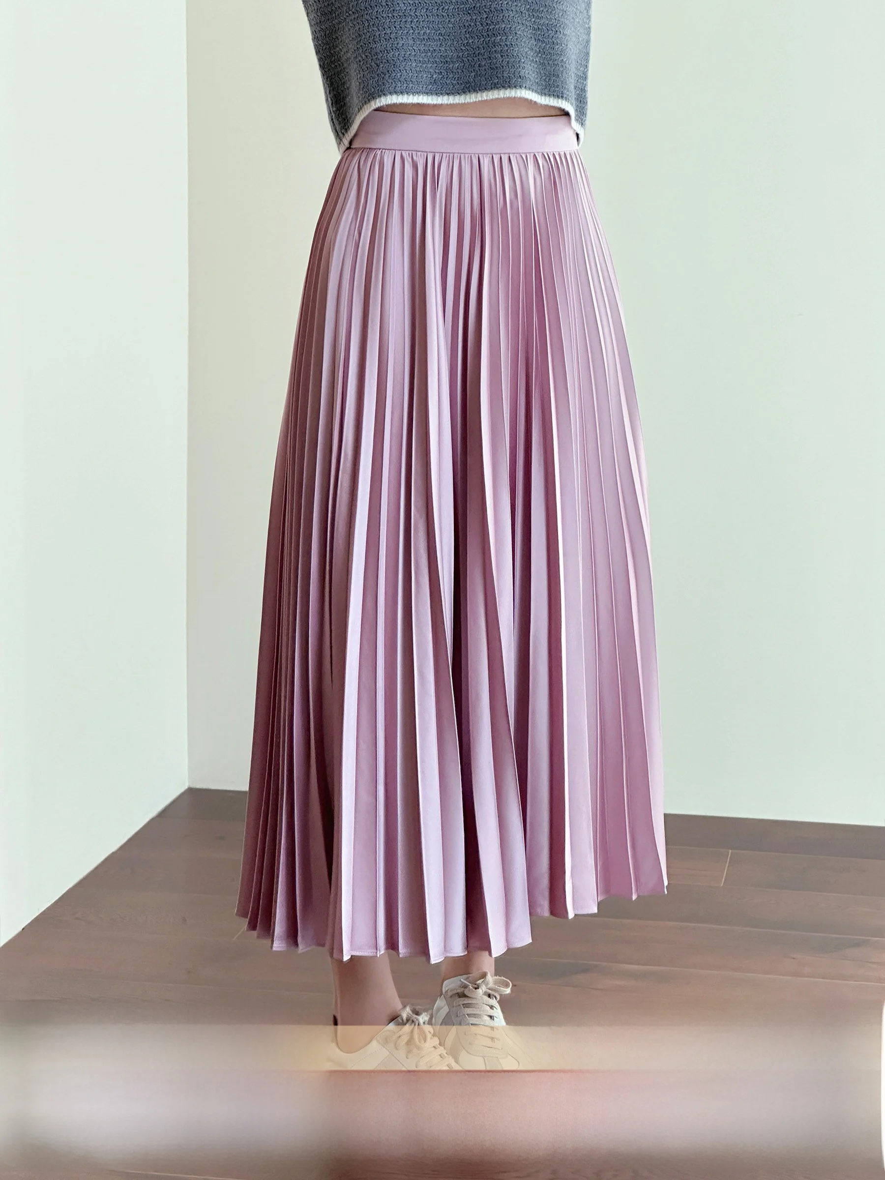 

Tasyavan Red Apefruit Розовая плиссированная юбка-миди трапециевидной формы с высокой талией Длинная юбка для поездок на работу Женская юбка из смеси полиэстера