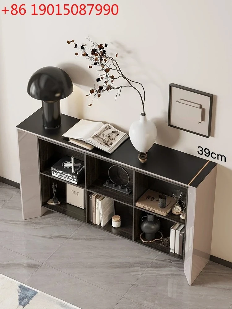 z.Italian porch cabinet against the wall narrow side table wabi sandy wind living room partition cabinet