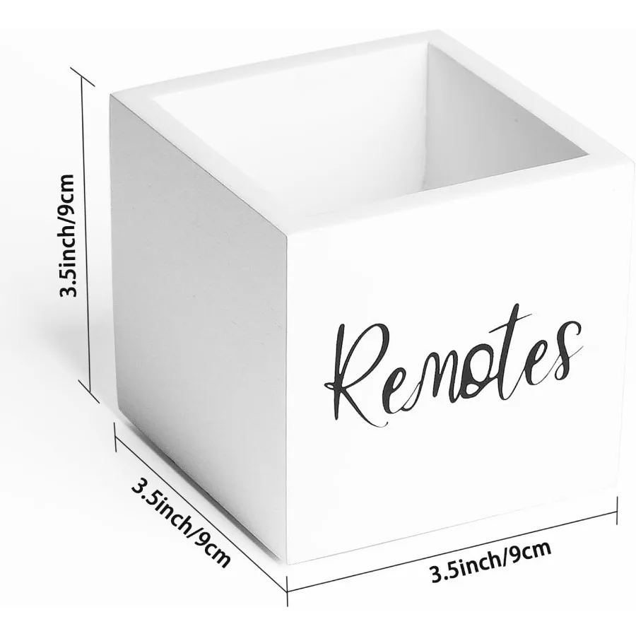 حامل جهاز التحكم عن بعد الخشبي، منظم التحكم عن بعد للتلفزيون لطاولة غرفة النوم المنزلية، تخزين سطح المكتب متعدد الأغراض، أبيض S لـ 2 أو 3 R
