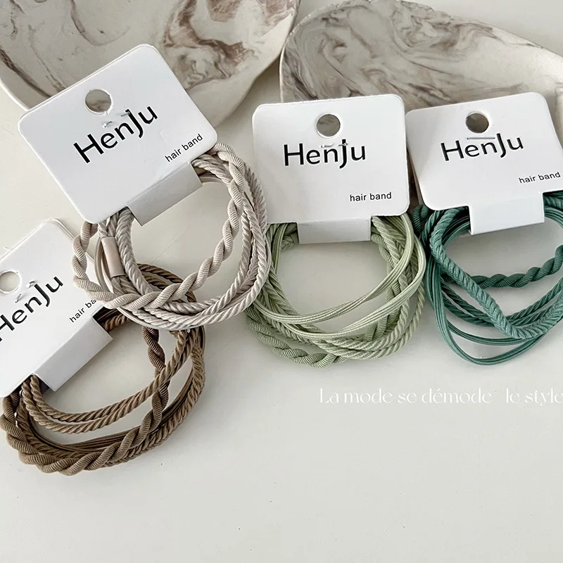 One Card Basic High Elastic Hair Rope Simple Color Hair Ring Practical Rubber Band All-match Hair Accessories Head Rope