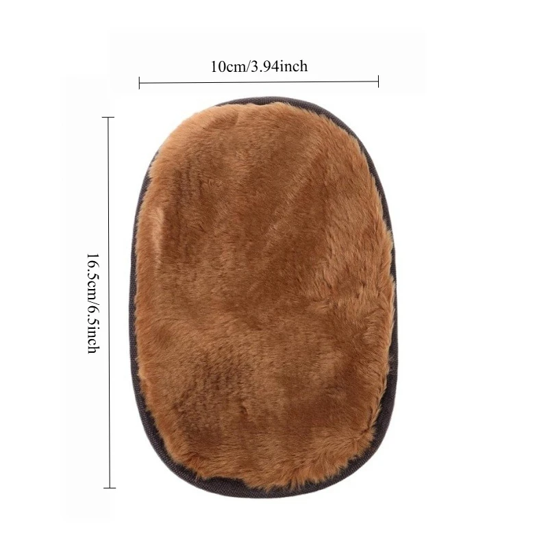 Shoe Polishing Cleaning Glove Handheld Shoe Shine Brush for Leather Shoes and Boots Buffing Cloth with Soft Imitation